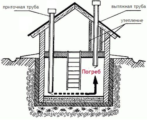 Correct forced ventilation of the basement cellar with your own hands: diagram, video