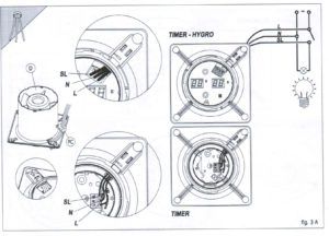 Fürdőszoba ventilátor csatlakozási rajza