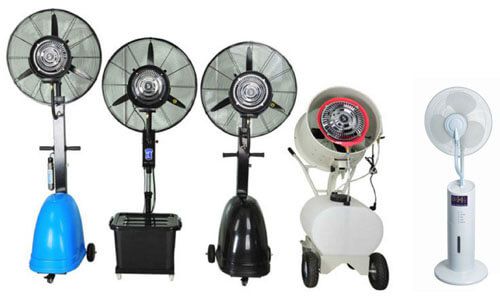 Vários modelos de ventilador-umidificadores